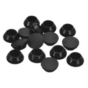 25Pcs Silicone Plugs, Rubber Round Hole Plugs for 18-19mm Hole, Black