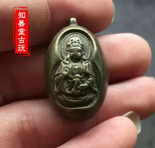 仿古銅器手把件佛像吊墜觀音佛祖手工精品純銅古玩古董收藏雜項