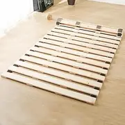 Generic Japanese Style Solid Wood Bed Support Slats for Tatami Bedroom Furniture Single Double Queen King Bed Frame (135x190cm), Natural Finish, TTB06