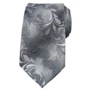 VAN HEUSEN Mens Classic Tie Silver Gray Swirl Woven 3.25 Designer Dress Necktie