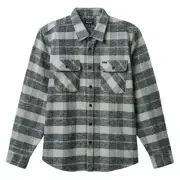 Brixton Bowery Heavy Weight Flannel Black Charcoal Button Up Shirt