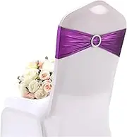 Chair Bands,Chair Sashes,Elastic Stretch Spandex Chair Covers Bands Bows for Wedding Party Lycra Chair Decoration (20pc,red) (Color : Red, Size : 10pc) (Color : Purple, Size : 100pc)