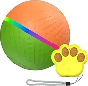 Toy Ball Dual Mode Design Interactive Dog Toys Jolly Ball - Remote Control Pet Toy with Radar Trigger and Automatic Obstacle Avoidance Function - WaterproofRechargeable Battery Green&Orange