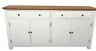 LUCIA HAMPTONS SIDEBOARD BUFFET OAK TOP/WHITE BASE 2-DOOR 4-DRAWER 180 CM