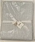 Serena & Lily Montauk Coverlet F/Q Full Queen Sky Blue Cotton Waffle Blanket NEW