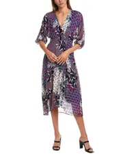 ba&sh Silk-Blend Midi Dress