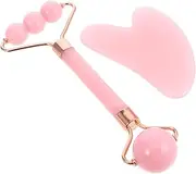FOMIYES 1 Set Facial Tools Set Reusable Skin Massager with Face Roller Scraping Board Smooth Firming Effect for Hand Held Massage Tool