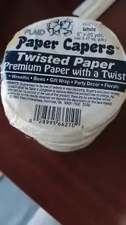 Paper Capers Twisted Paper - White 5" x 25yds