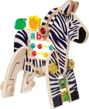 Manhattan Toy Safari Wooden Toddler Activity Toy for Ages 1 Year and Up (Zebra)