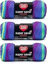 Red Heart Super Saver Yarn, Parrot Stripe 3 Count