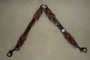 LEATHER 2-DOG COUPLER, 3/4" X 10", WALK 2 DOGS, HANDMADE IN USA BY DON WILLETT