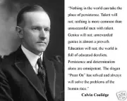 Calvin Coolidge "persistance" Motivational Quote 8 x 10 Photo Photograph Picture