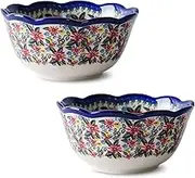 Soup Bowl,Rice Bowl,reakfast Bowl,Ceramic Cereal Bowls Set of 2, 650ml Breakfast Bowls, Ceramic Soup Bowls, Rice Bowl Microwave Safe-bee (Color : Chrysanthemum, Size : 6inch*2pcs)