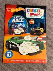 Hot Wheels Sticker by Number Activity Book Ages 3+