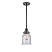 Innovations Canton 1 Light 6.5" Mini Pendant, Black/Seeded - 447-1S-BK-G184