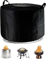 SheeChung Fire Pit Cover for Solo Stove Bonfire 22"D x 16"H Outdoor Smokeless Firepit-Round Waterproof 600D Polyester Shelter,Air Vents,Anti-UV&Tear Resistant-Fits 19-22 inch Gas Fire Pits/Table Black