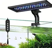 Aquarium Light,Clip on Fish Tank Light,24/7 Natural Mode,Adjustable Bracket,Adjustable Timer and 8 Color Brightness,Full Spectrum Lamp Suitable for Plant and Fish Growth