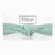 【英國Ribbies】兒童寬版扭結髮帶 薄荷綠金點點 廠商直送