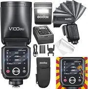 GODOX V100 S GODOX Flash for Sony – Global Shutter,Touchscreen Control,100W TTL Camera Flash GODOX V1 for Sony Upgraded,70 Full Power Consecutive Flashes, Camera Flash for Sony a7iii Flash etc