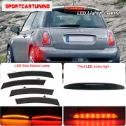 For MINI Cooper R50 R53 LED Side Marker Lamp+ Rear Third Brake Light Smoked Lens