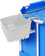 AOSYCO Poolside Storage Basket for Above Ground Pools - Adjustable Swimming Pool Accessories Pool Cup Holder Caddy Desk for Steel Round or Oval Frame Pools, Must Have Pool Stuff 1 PCS