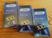 3 packs × CONTEX Condoms Extra Large XXL 12pcs. Total: 36pcs.
