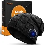 OCOOPA Bluetooth Beanie Hat, Superior Sound with Bluetooth 5.1 Wireless Headphones, All-Day Playtime, IPX5 Waterproof, Detachable Design, Great for Men and Women