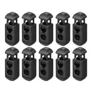 10pcs Metal Cord End Locks Spring Stopper Replacement Black Matte