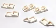 Lego - Lot of 6 - White, Slope Curved 2 x 1, Notch