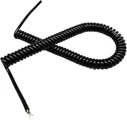 Coiled Extension Cord, 3 Cores Coiled Spring Cable 0.7mm Square 2.5 Meter 5 Meter 7.5 Meter OD 6mm 9mm Spiral Cable Extensible Electrical(Stretch 3.5 Meter)