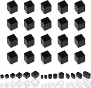 Swpeet 20Pcs 3/4"×3/4" Black Square Chair Leg Caps, Floor Protectors, Table Chair Leg Protection Cover, Furniture Leg Caps，Leg Tips Covers, Feet Pads, Feet for Furniture Table Chair