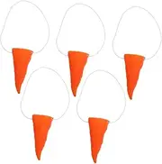CVUTOVO 5pcs Carrot Nose Props for DIY Snowman and Clown Costumes Unique Party Dress Up Accessories for Halloween and Birthday Celebrations Creative Cosplay and Festive Decorations