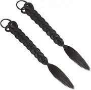 MUSISALY 2pcs Synthetic Hair Piece Braided Ponytail Extension Wig Women's Hair Extensions Hair Tie for Clubs Birthdays