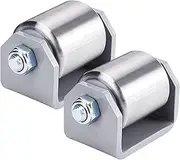 Azuvis Weld on Trailer Roller 2 Inches Heavy Duty Steel Skid Wheels Caster Roller with for RV Trailers (Pack of 2)