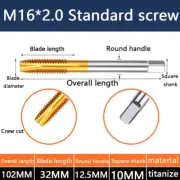 1PCS M16*2.0 Standard screw Titanium plated tap stainless steelwit hcobalt helix