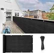 Balcony Privacy Screen Cover Worth Planet 0.9m * 5m Resistant Balcony Shield Windscreen Cover Mesh Sun Shade UV Protection for Porch Deck Terrace Patio Backyard Railing