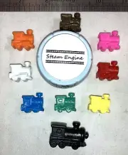 Mexican Train Domino Steam Engine Sound Button 8 Markers + Black Train Free Ship