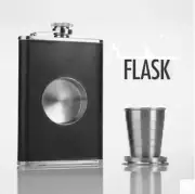 8Oz Stainless Flask Liquor Whisky Alcohol Funnel Drinkware Bottle Extend Cup