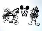 1x Mickey Mouse Steamboat Willie Patches Embroidered Cloth Badge Iron Sew On