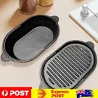 11 X 6.3in Cast Iron Griddle Pan Oval Grill Plate Reversible for Indoor Cooking