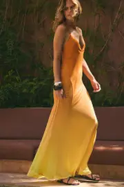 Ombre Mesh Strappy Beach Dress