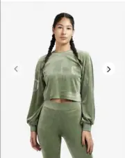 Juicy Couture Velour Crew Top&legging Tracksuit Ballon sleeves Size Large