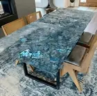 72"x36" Stunning Labradorite Meeting Desk Office Decor Handmade Dining Tabletops