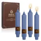 Dark Blue Taper Candle Candle Sticks, 7 Inch Mini Pillar Candles, 4PCS Handma...
