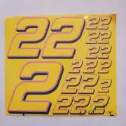 Yellow Matte Black Pink #2's Racing Vinyl Decal Sheet 1/10-1/12 defective BOX D