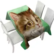 Cute Cat Art Designs Patient Kitten Tablecloth