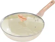 Nonstick Frying Pan Skillet with Lid, 30 CM Non Stick Deep Frying Pans, Granite Skillet Induction Cookware, Omelette Pan with Heat Resistant Handle, Induction Compatible, PFOA and PFAS-Free