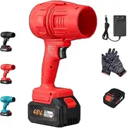 Turbo Jet Blower, Cordless Turbo Super Power Air Duster, Portable Jet Blower, Storm Industries Jet Blower, Cordless Turbo Jet Blower, Rechargeable for Car Drying, Cleaning (Red)