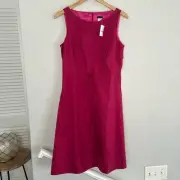 NEW J. Crew Fuchsia Pink Silk Grace Kelly Dress Tafetta Bow Demure Shower Brunch