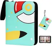 Zippered PU Leather Trading Card Binder – 9-Pocket Card Album for Standard Size Game Cards | Holds Up to 900 Cards | Compatible with Anime, TCG, Sports, and Fantasy Card Collections